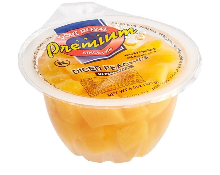 Fruit, PR Premium Diced Peach Fruit Cups 96/4.5oz