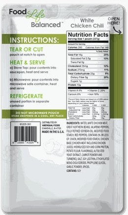 Ent, Pouch, FLB White Chicken Chili 48/8oz