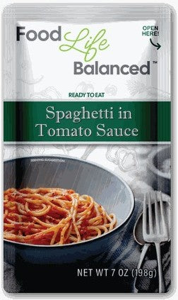 Ent, Pouch, FLB Spaghetti with Tomato Sauce 48/8oz