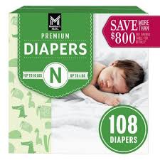 Diapers, Newborn, 108ct